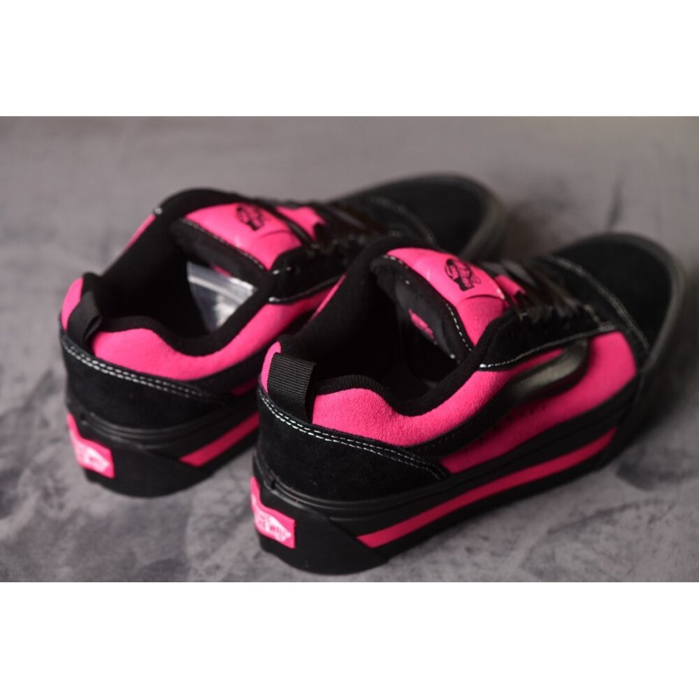 New! Size: 7.5 Women | VANS Knu Skate Platform Stacked | Black/Pink Satin - Picture 7 of 16